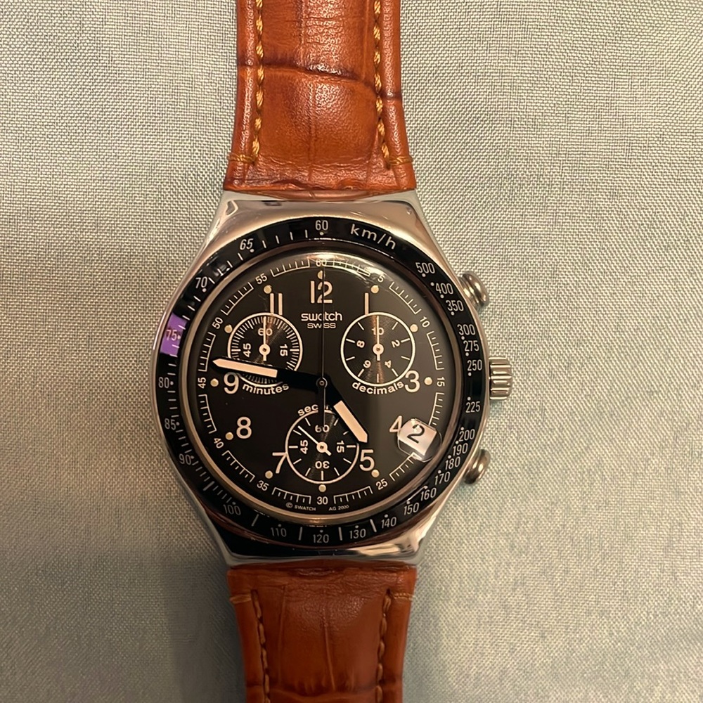 Swatch Irony chronograph watch in excellent condition!  worn a few times